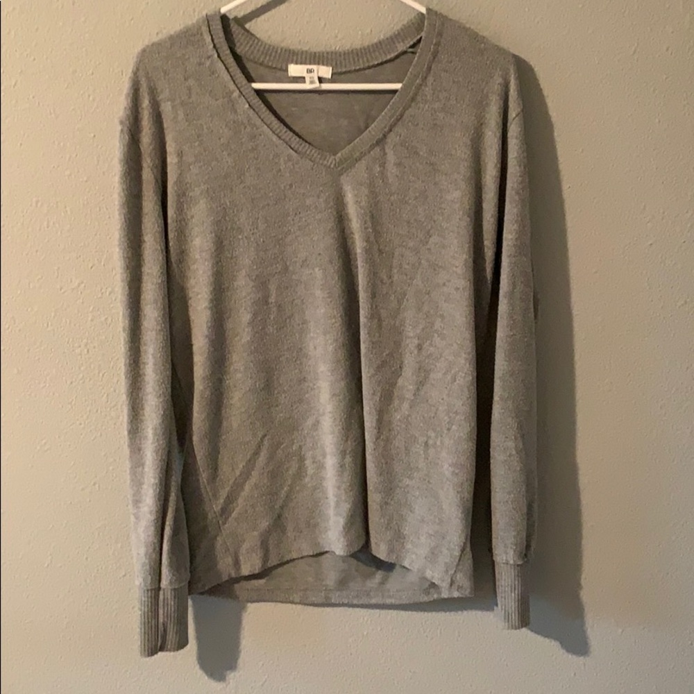 Gray Sweater with Ribbed Trim Size XS